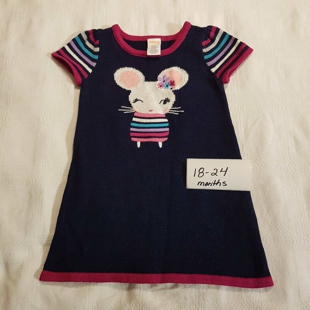 Gymboree girls 18-24 months mouse sweater knit dress, new no tags